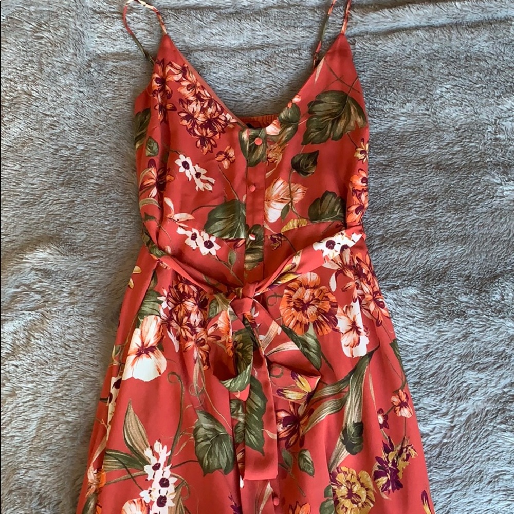 DONATING, LAST CHANCE LULU’s Dusty Rose Floral Print Skater Dress - Picture 5 of 11